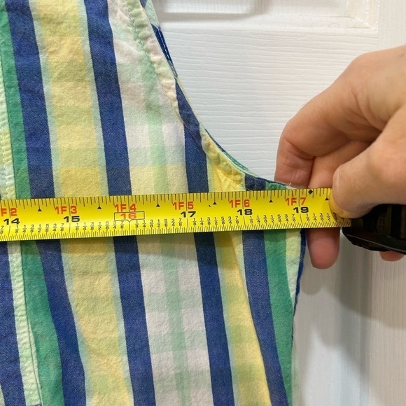 Columbia 100% Cotton Collared Plaid Dress Knee Length W/ Pockets Women's Sz M - Picture 7 of 10